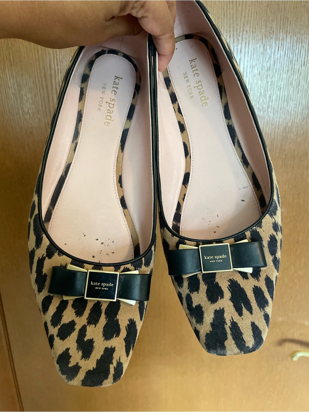 kate spade Leopard Print Bow Flats in Tan and Black